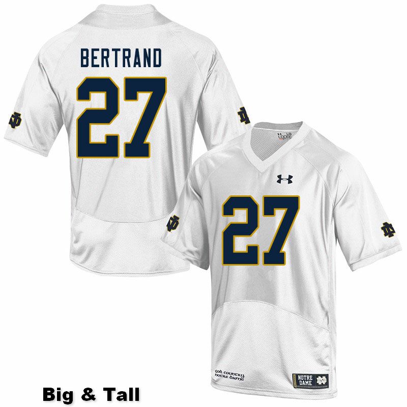 Men's NCAA Notre Dame Fighting Irish #27 JD Bertrand Stitched College Under Armour Authentic White Big & Tall Football Jersey TL10O44AP